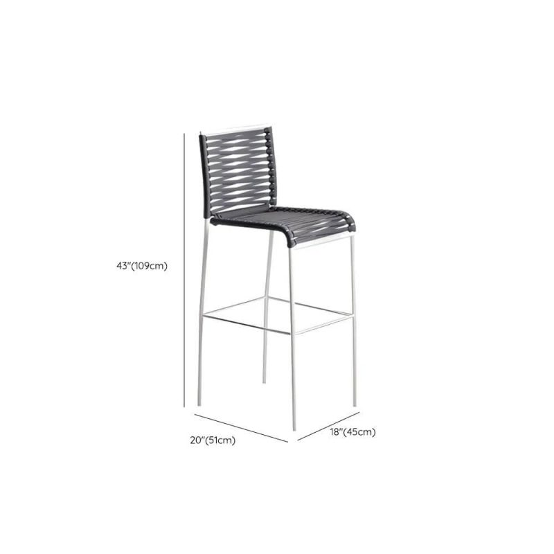 Dimension of Grey Outdoor Side Chair, Damp-proof, Aluminum, Trendy, 1 Chair, 18"L x 20"W x 43"H