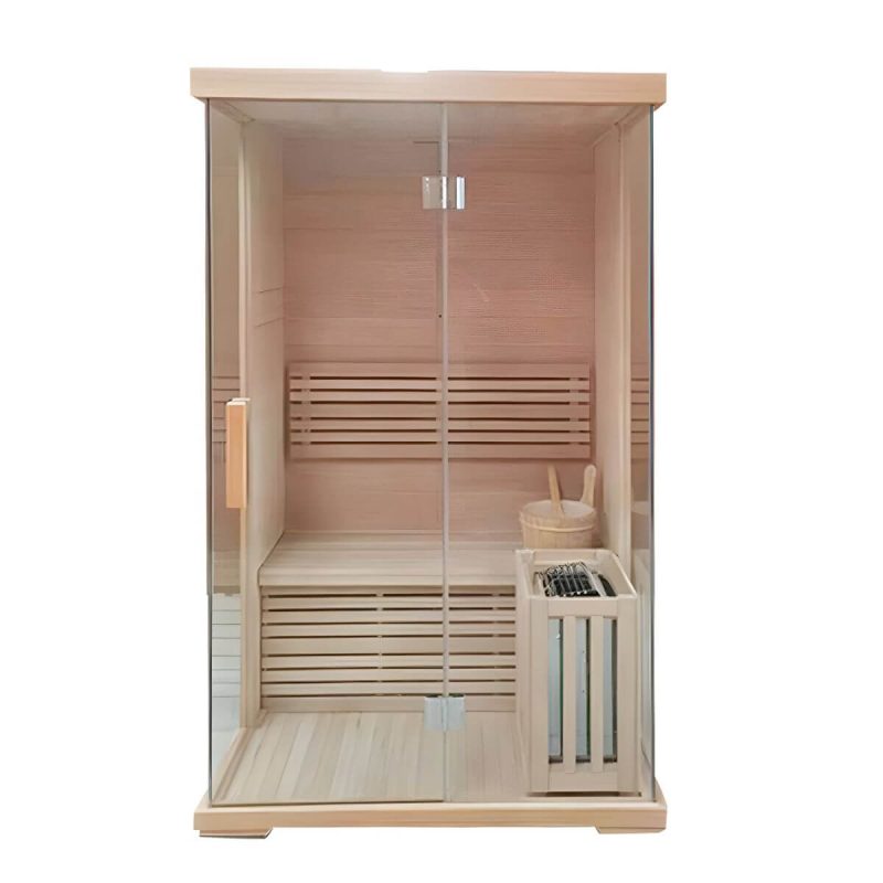 1-Personen Hemlock FAR Infrarotsauna mit LED-Beleuchtung, Bluetooth und Timer - 47"L x 39"B x 75"H