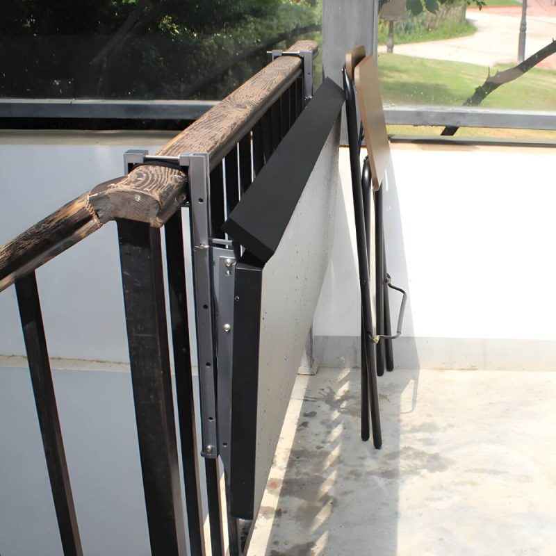 Einfarbiger moderner Aluminium-Falt-Tisch rechteckig kratzfest für den Außenbereich - Nur Tisch 47"L x 15"B x 4"H Schwarz