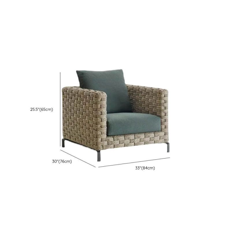 Dimension of Sofa, Waterproof Black Frame, Pillow Included, Alloy for 1 Trendy Cushion, 1-Seater Sofa