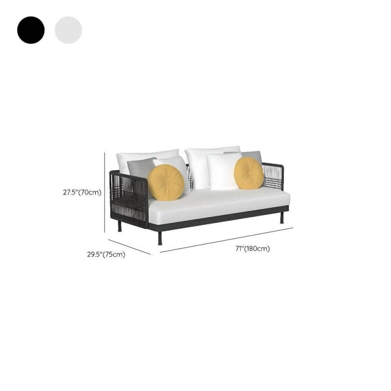Dimension of Trendy Alloy Sofa for 3 People Waterproof 1 Piece with Pillow and Cushion, 3-Seater Sofa, Light Gray