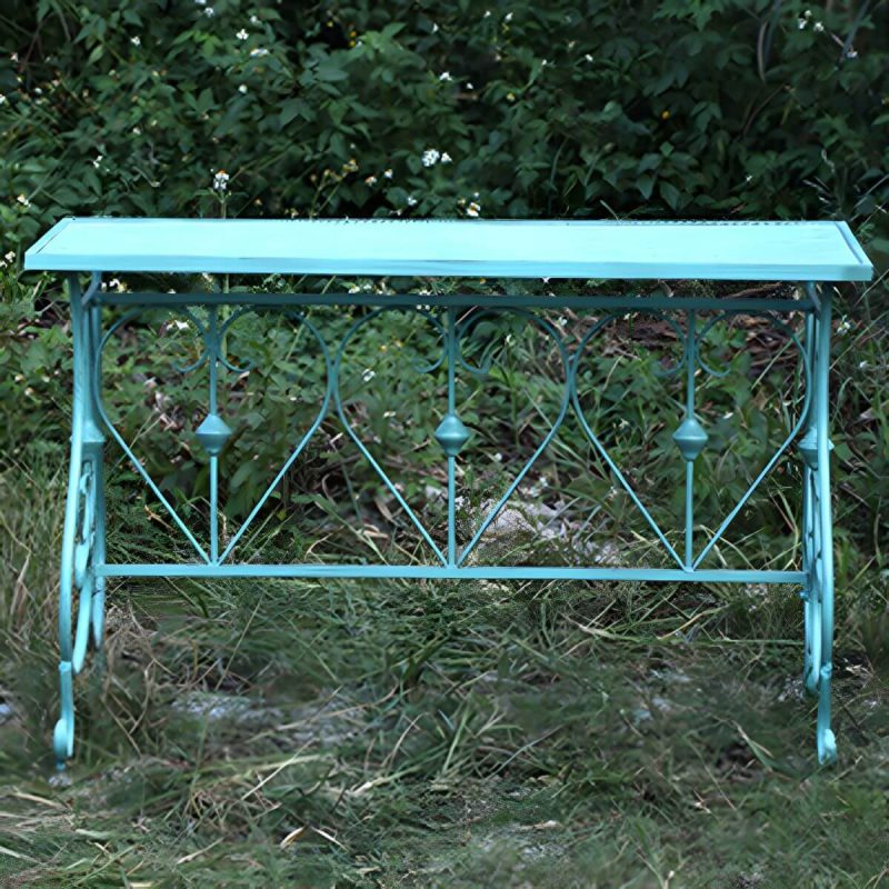 Moderner grüner wasserdichter WeCourtyard Tisch Eisen Rechteck Outdoor Tisch - Nur Tisch
