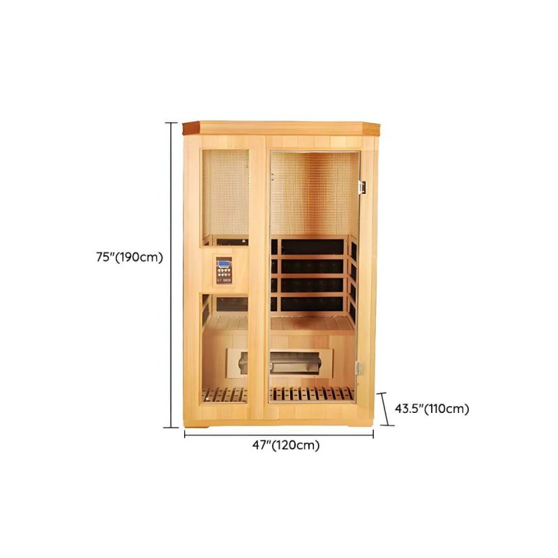 Dimension of Entspannen und Erholen Sie sich in unserer 1-Sitz Hemlock FAR Infrarotsauna mit LED-Beleuchtung und Bluetooth - 47"L x 43"B x 75"H
