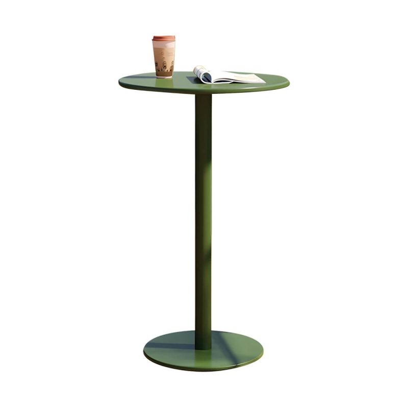 Metallischer runder Patiotisch für 2 Personen ohne Vintage-Optik Industrie-Bartisch - Nur Tisch Grün