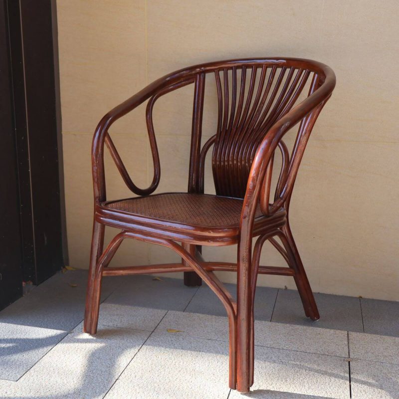 Modish Rattan Patio Arm Chair in Coffee, 1 Stuhl, Kaffee