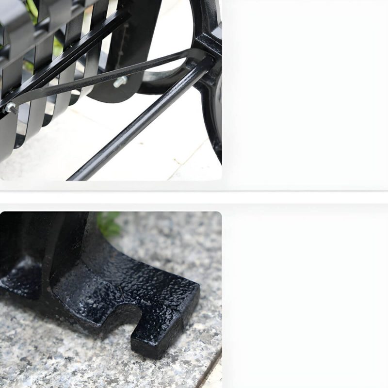 "Industrial Park Bench with Waterproof Steel Seating in Black - Water Resistant and Non-Foldable" - 47"L x 17"B x 16"H