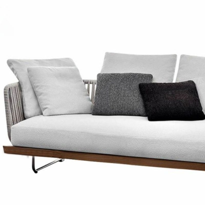 Zeitgenössische Alloy-Loveseat, wasserdicht mit hellgrauem Rahmen, Kissen für 2 und Polster, Ecksofa