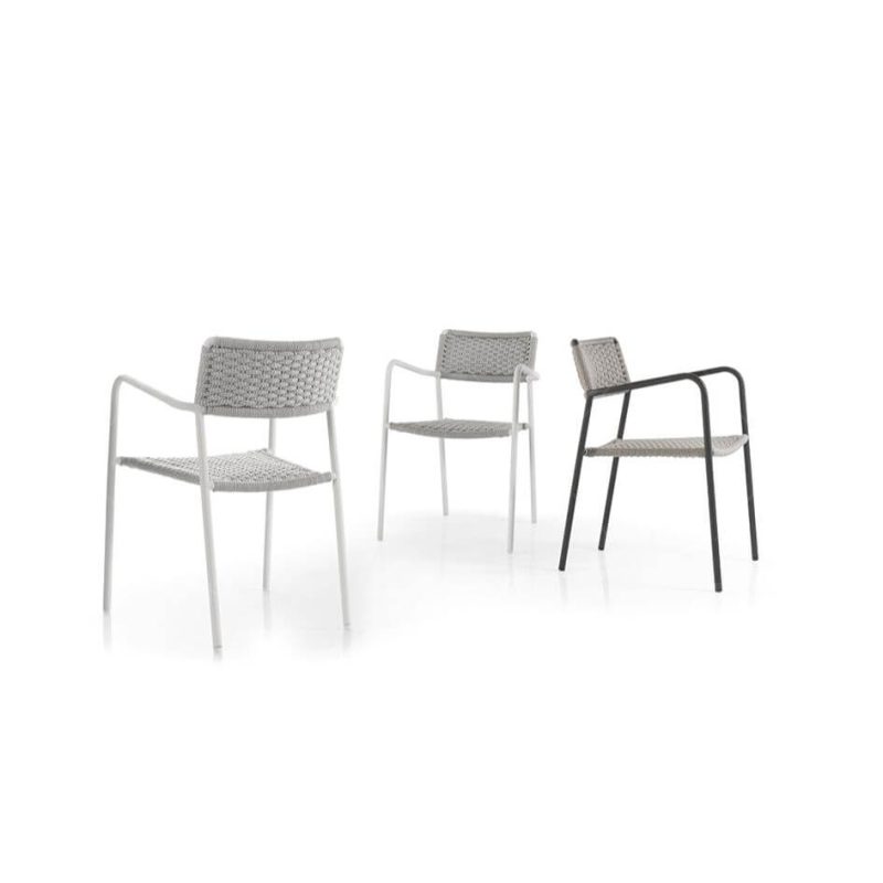 Simplistic Aluminium Outdoor Armlehnenstuhl in Tinte - 1 Stuhl