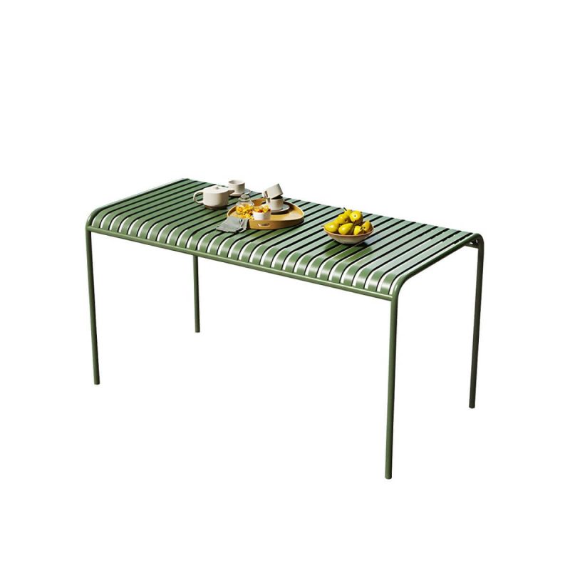 Zeitgenössischer Metall-Patiotisch in rechteckiger Form in Grün - Nur Tisch 47,2"L x 27,6"B x 29,5"H