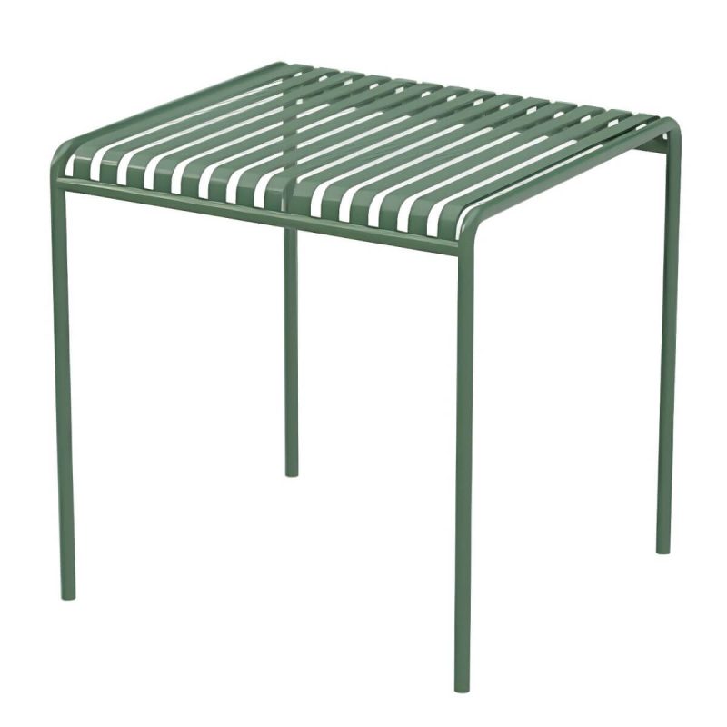 Moderner geometrischer wasserfester Hofeisentisch Gartentisch - Nur Tisch 27.6"L x 27.6"B x 29.5"H Grün