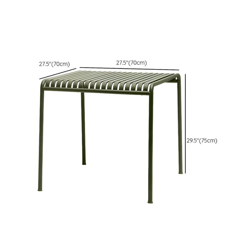 Dimension of Modern Iron Dining Table Outdoor Patio Table with Metal Frame - Table Only 27.6"L x 27.6"W x 29.5"H