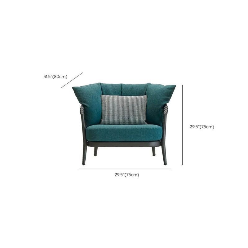 Dimension of Waterproof Gray Sofa for 1 with Pillow, Alloy Frame, Trendy Style and Cushion, 1-Seater Sofa