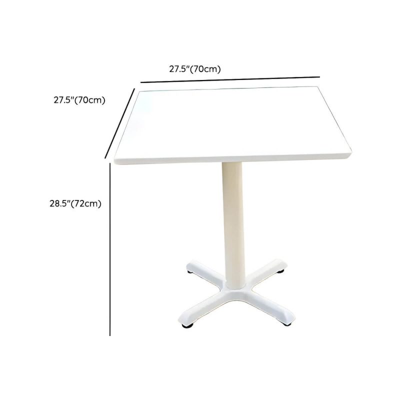 Dimension of Metal Patio Table Contemporary Style Water Resistant in White - 27.6"L x 27.6"W x 28.3"H Square