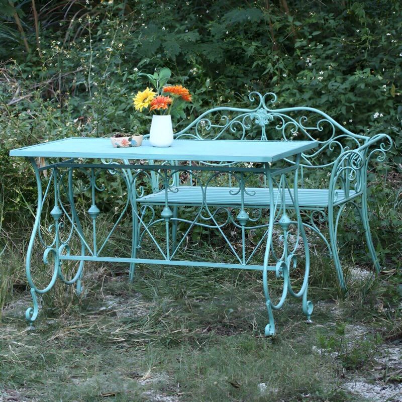 Moderner grüner wasserdichter WeCourtyard Tisch Eisen Rechteck Outdoor Tisch - Nur Tisch