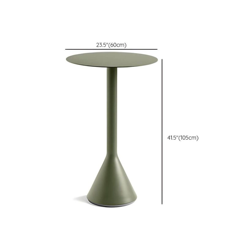 Dimension of Modern Iron Patio Table Outdoor UV Resistant Patio Table in Green - Table Only 23.6"L x 23.6"W x 41.3"H