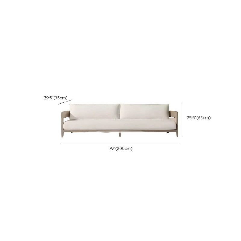 Dimension of Light Wood Natural Wood Sofa, 3 People with Pillow, UV Resistant Trendy Cushion, 3-Seater Sofa