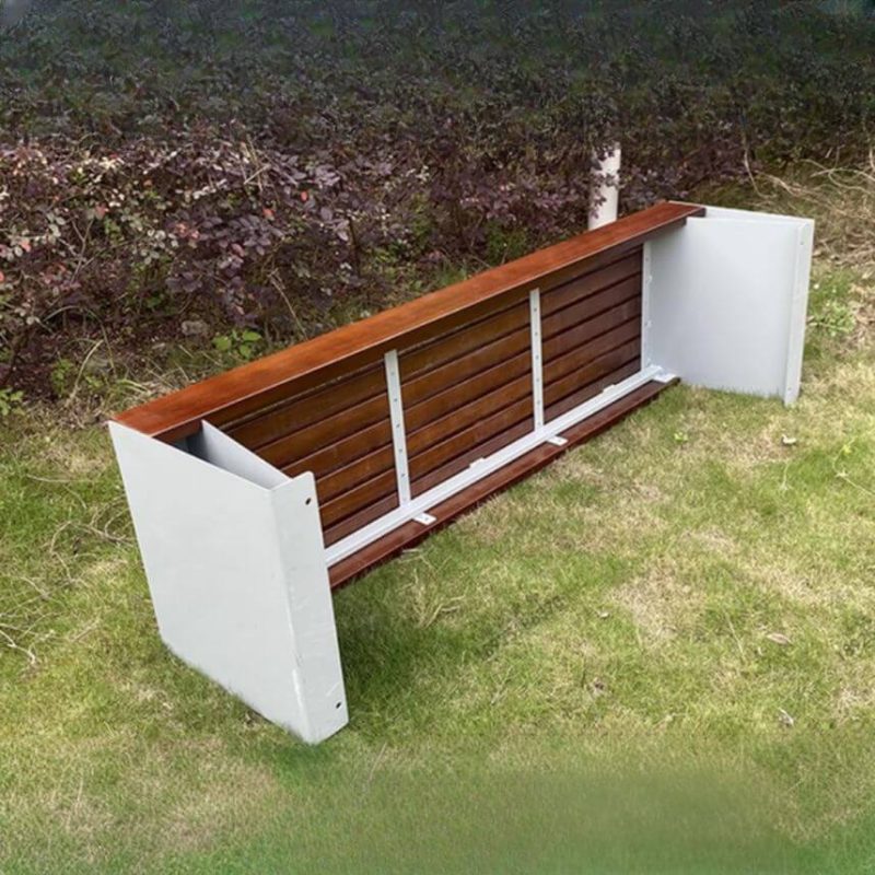 Sepia Parkbank im modischen Stil mit recyceltem Holz, Braun, 59"L x 18"B x 18"H