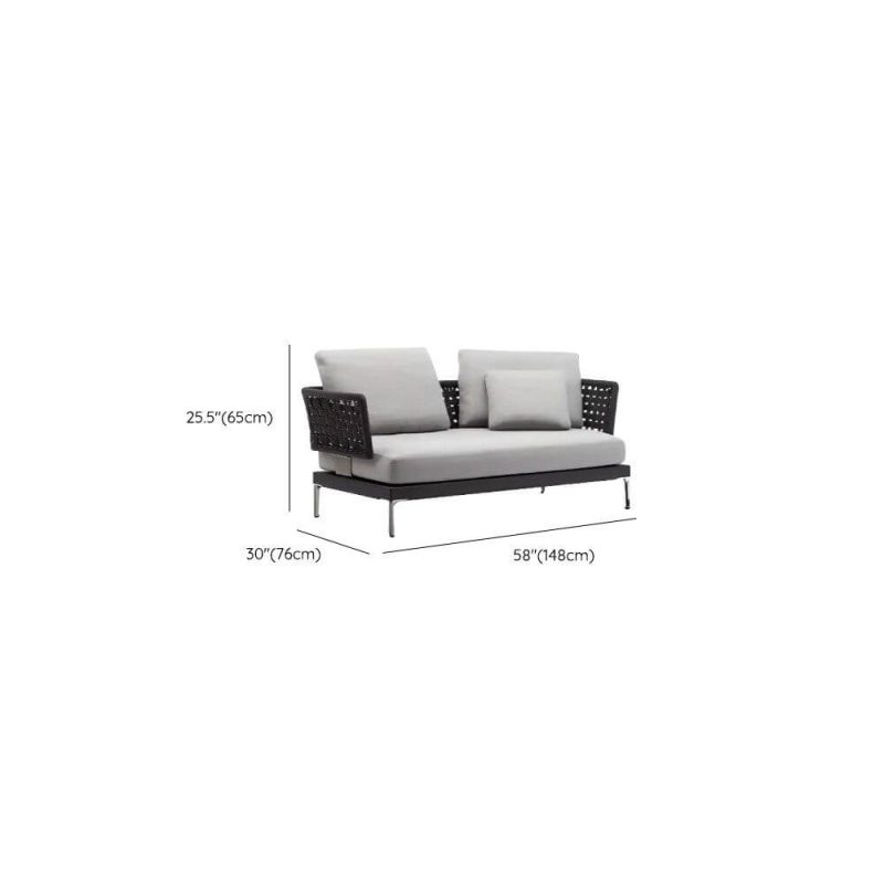 Dimension of Loveseat, Waterproof Light Gray Frame, Pillow Included, for 2, Trendy Cushion 1 Piece, 2-Seater Sofa, Aluminum