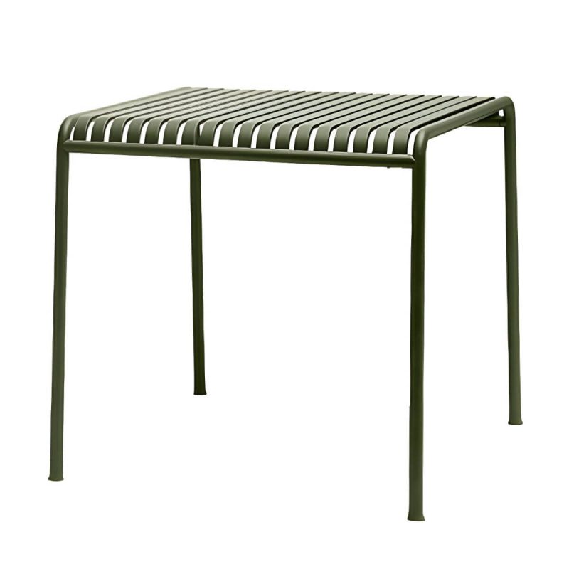 Moderner Eisengartentisch für den Außenbereich mit Metallgestell - Nur Tisch 27,6"L x 27,6"B x 29,5"H