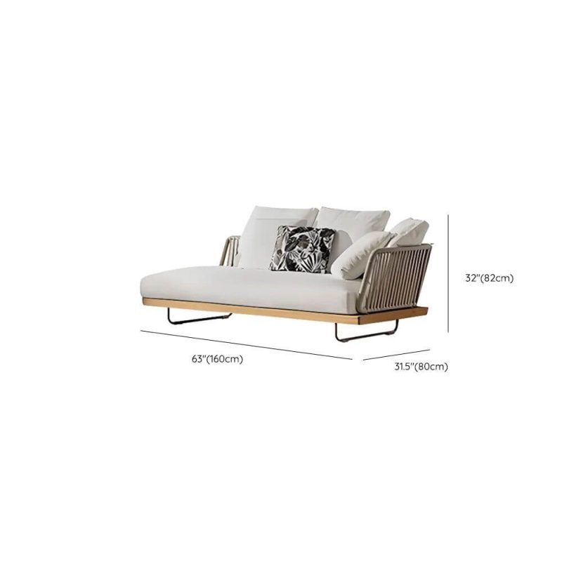 Dimension of Waterproof Black Alloy Loveseat for 2 with Pillow and Cushion in Trendy Style, Left Corner Sofa