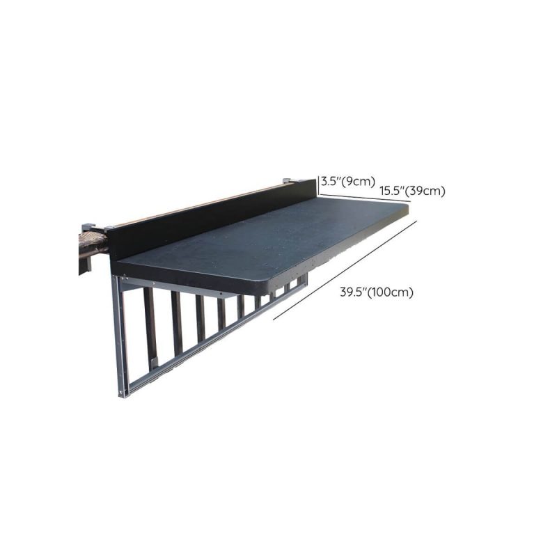 Dimension of Solid Color Modern Aluminum Folding Table Rectangle Scratch Resistant for Outdoor - Table Only 39"L x 15"W x 4"H Black