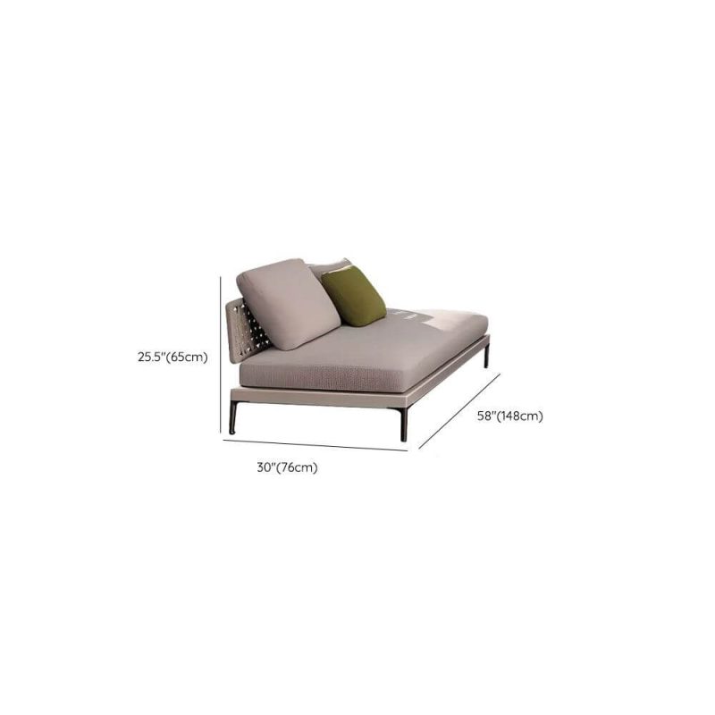 Dimension of Loveseat, Waterproof Light Gray Frame, Pillow Included, for 2, Trendy Cushion 1 Piece, Aluminum, Midposition Loveseat