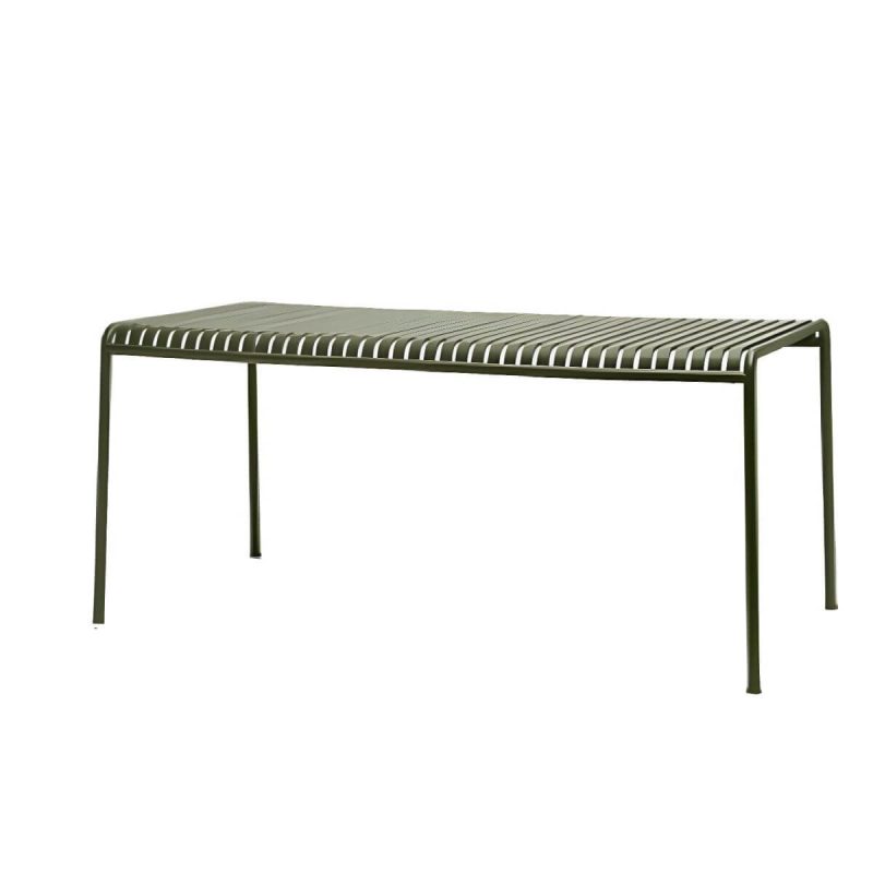 Moderner rechteckiger integrierter WeCourtyard Tisch Eisentisch für draußen - Grün 47,2"L x 27,6"B x 29,5"H Nur Tisch