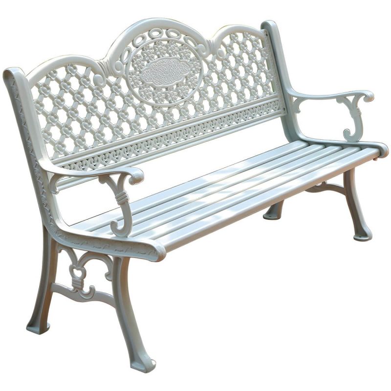 Bohemian Metall Parkbank mit wasserdichtem Design und geschwungenen Armlehnen - Kupfer 39"L x 24"B x 34"H