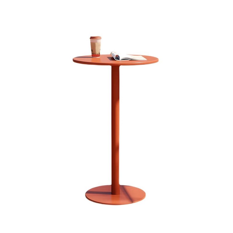Outdoor-Tisch mit Sockelbasis Metalltisch - 24" B X 24" L X 41" H - Nur orangefarbener Tisch