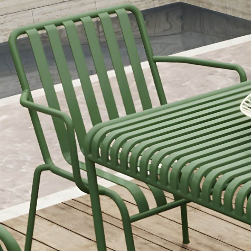 Moderner Gartenstuhl Grün Offene Rückenlehne Mit Armlehne Patio Esszimmer Armlehnenstuhl - 22"L x 20"B x 31"H 2-teiliges Set