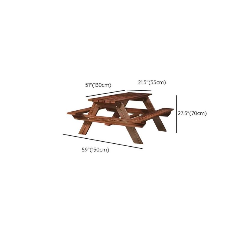Dimension of Farmhouse Style Patio Table Outdoor Rectangular Wooden Camping Table - Table 51"L x 22"W x 28"H Table Only