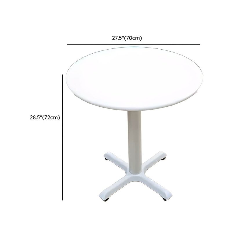 Dimension of Metal Patio Table Contemporary Style Water Resistant in White - 27.6"L x 27.6"W x 28.3"H Round