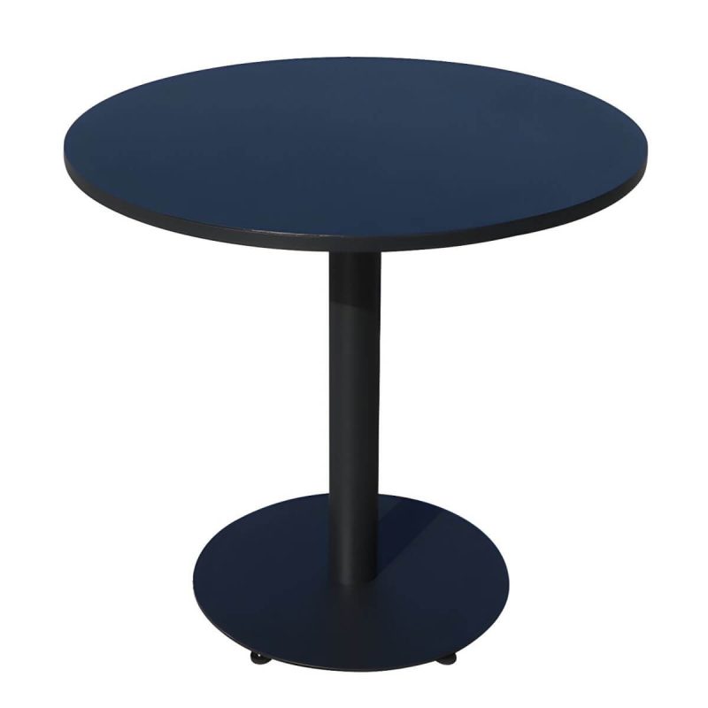 Moderner geometrischer wasserdichter Hof Tisch Metallbasis Outdoor Tisch - Nur Tisch Rund Schwarz 80 x 80 x 72 cm