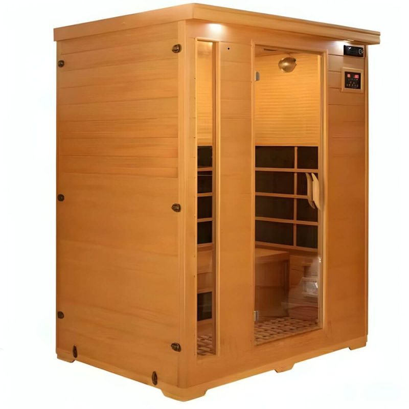 Entspannen und Erholen Sie sich in unserer 1-Sitz Hemlock FAR Infrarotsauna mit LED-Beleuchtung und Bluetooth - 59"L x 47"B x 75"H