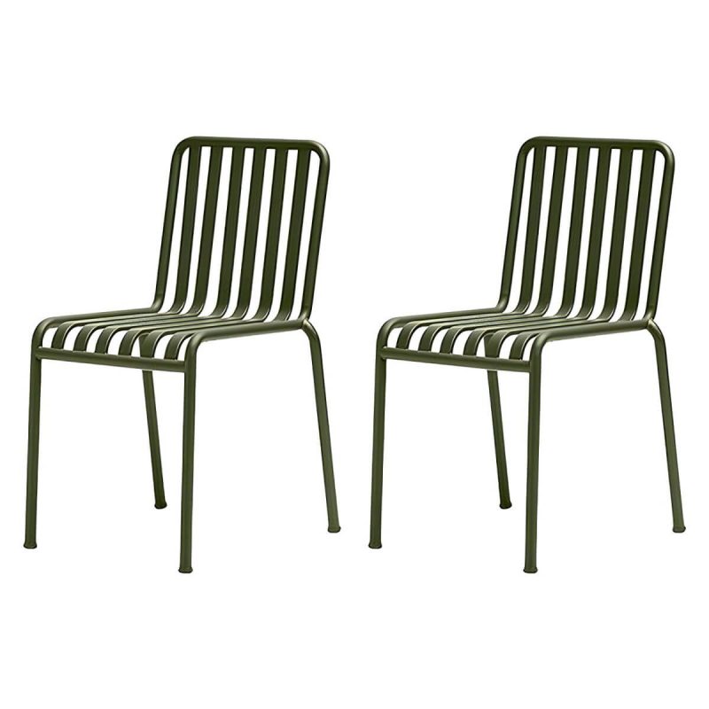 Moderner Gartenstuhl Grün Offene Rückenlehne Mit Armlehne Patio Esszimmer Armlehnenstuhl - 22"L x 19"B x 31"H 2-teiliges Set