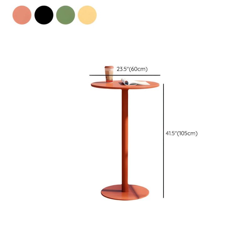 Dimension of Outdoor Table with Pedestal Base Metal Table - 24" W X 24" L X 41" H - Black Table Only