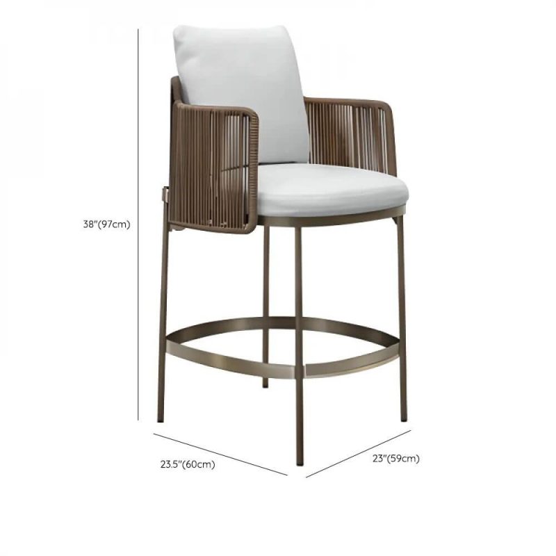 Dimension of Patio Arm Chair with Cushion, Damp-proof, Espresso Back, Aluminum, Trendy, 1 Chair, 23"L x 24"W x 38"H