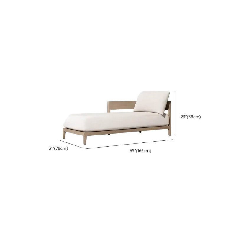 Dimension of Light Wood Natural Wood Sofa with Pillow, UV Resistant for 1, Trendy Cushion, Chaise Sectional Sofa