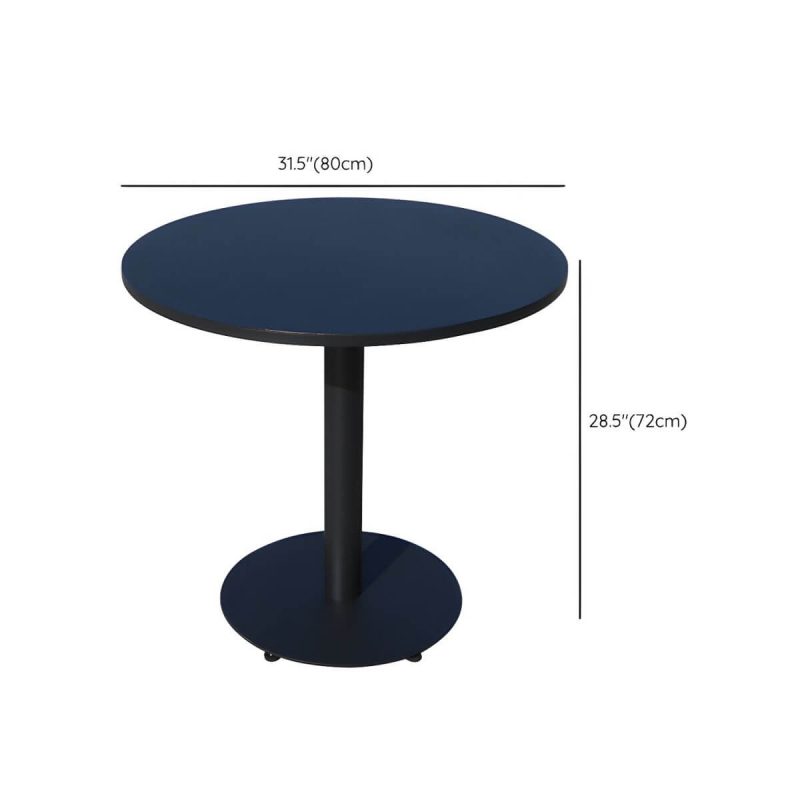 Dimension of Moderner geometrischer wasserdichter Hof Tisch Metallbasis Outdoor Tisch - Nur Tisch Rund Schwarz 80 x 80 x 72 cm