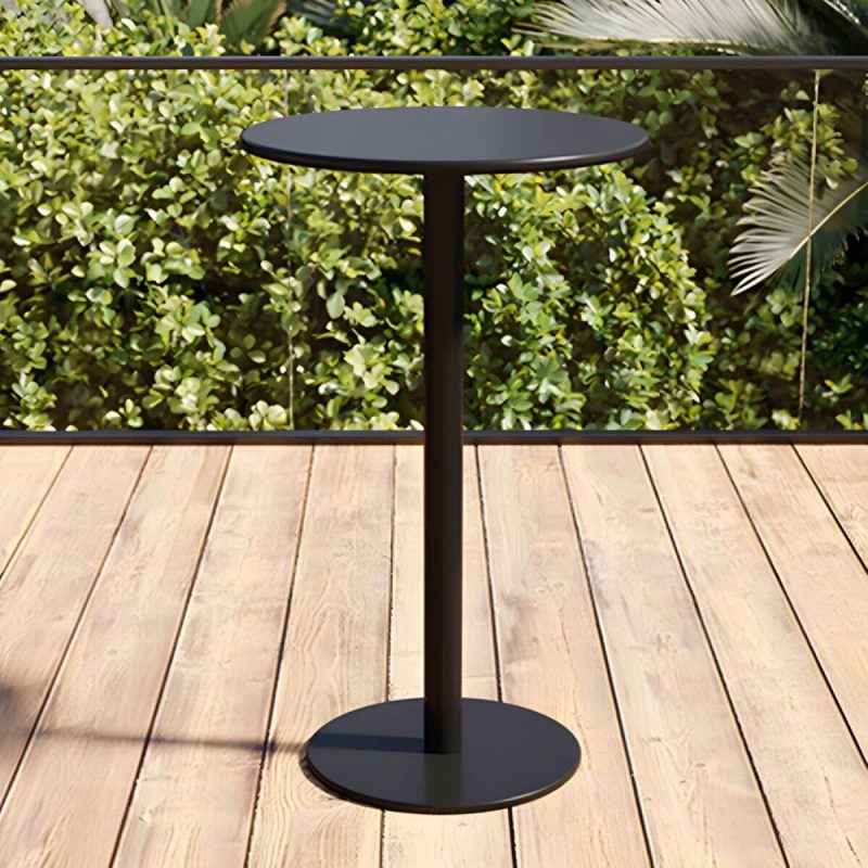 Outdoor-Tisch mit Sockelbasis Metalltisch - 24" B X 24" L X 41" H - Nur schwarzer Tisch