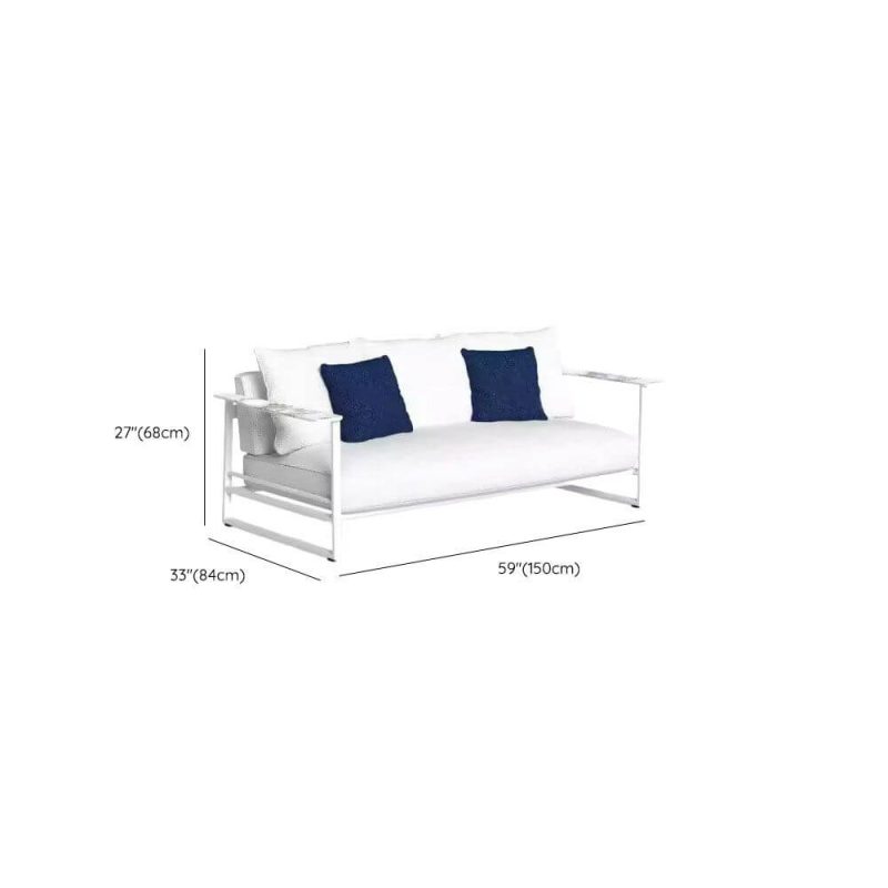 Dimension of White Loveseat, Waterproof, Pillow Included, for 2, Alloy Trendy Cushion, 2-Seater Sofa