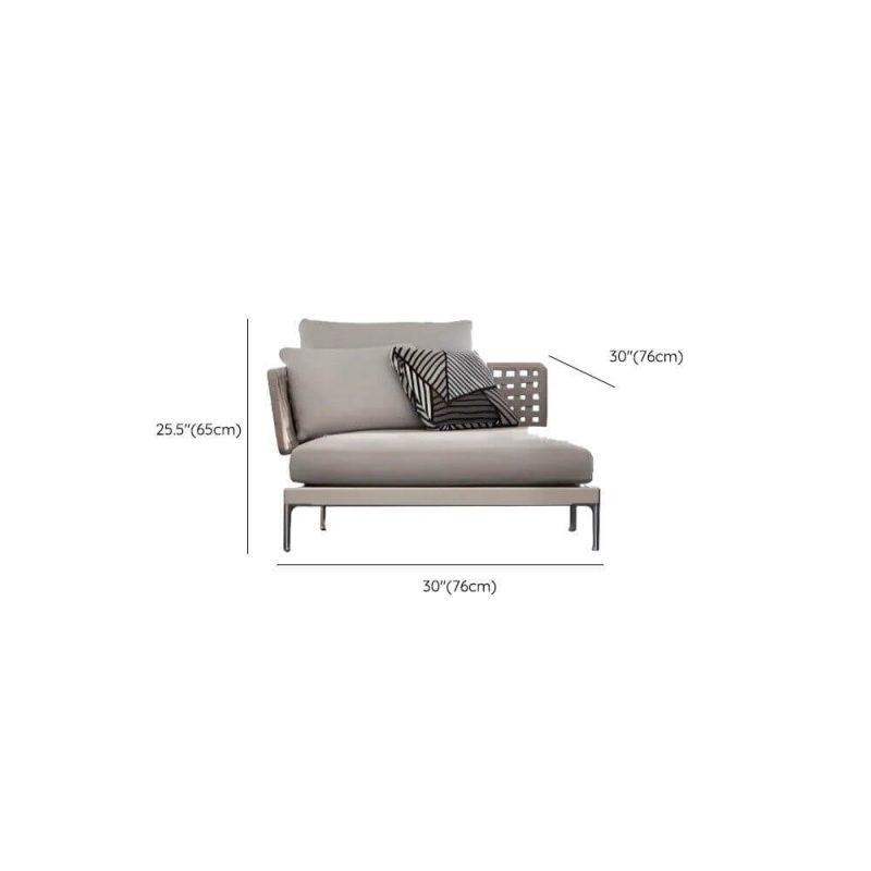 Dimension of Sofa, Waterproof Light Gray Frame, Pillow Included, for 1, Trendy Cushion 1 Piece, Aluminum, Single Corner Sofa