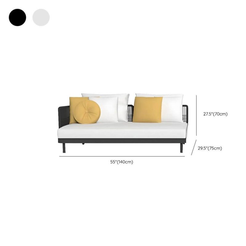 Dimension of Trendy Alloy Loveseat for 2 People Waterproof 1 Piece with Pillow and Cushion, Corner Sofa, Light Gray