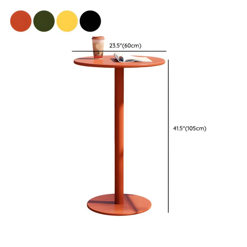 Dimension of Metal Round Patio Table 2-Seater No Distressing Industrial Bar Table - Green Table Only