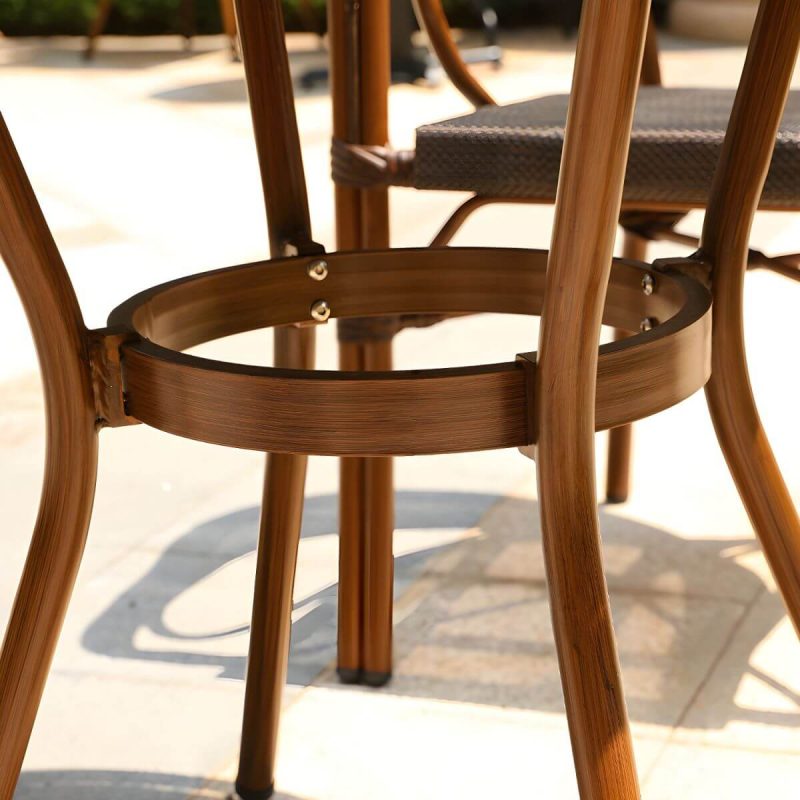 Rattan Esstisch Zeitgenössischer Außentisch mit Metallgestell - Nur Tisch 59"L x 31"B x 28"H