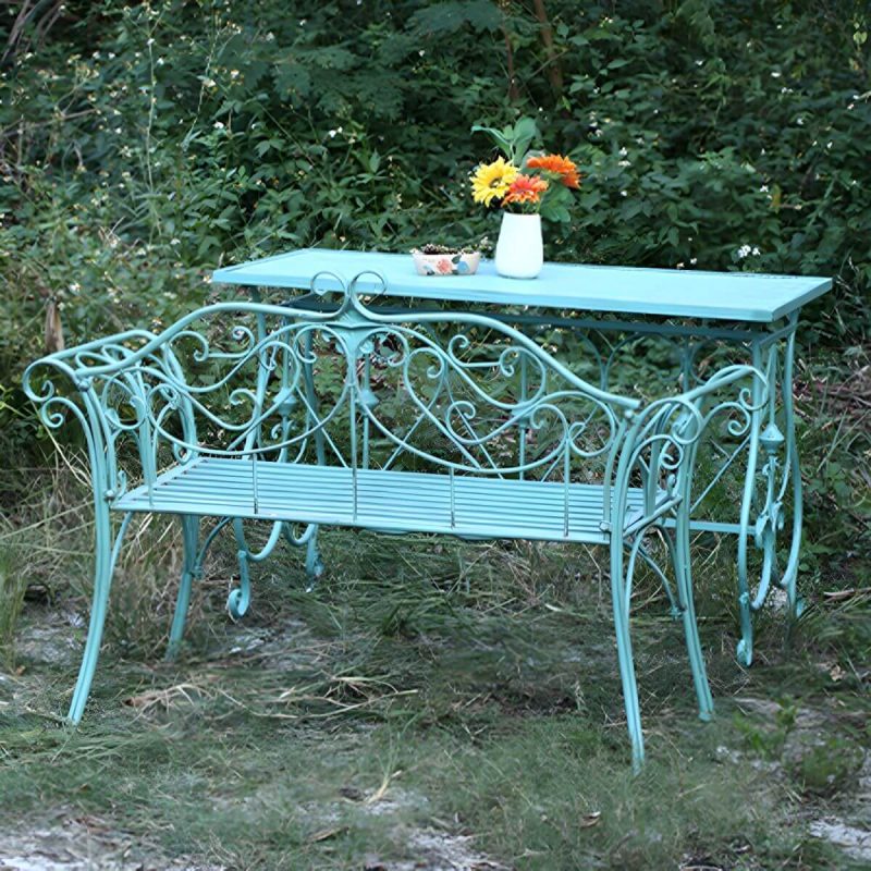 Moderner grüner wasserdichter WeCourtyard Tisch Eisen Rechteck Outdoor Tisch - Nur Tisch