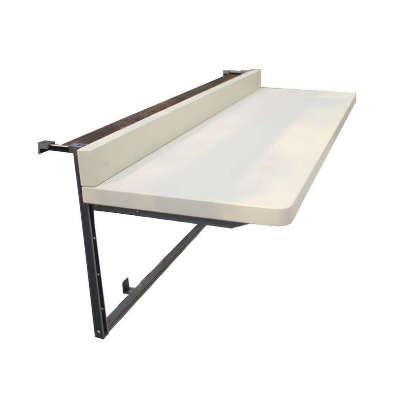 Einfarbiger moderner Aluminium-Falt-Tisch rechteckig kratzfest für den Außenbereich - Nur Tisch 47"L x 15"B x 4"H Schwarz