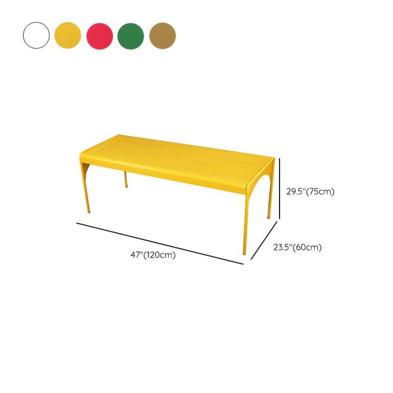 Dimension of Rectangle Shape Patio Table Contemporary Style Aluminum Water Resistant - Green 120 x 60 x 75 cm Table Only