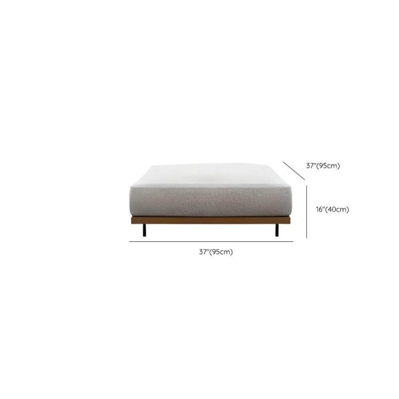 Dimension of Contemporary Ash Wood Ottoman for 1 with UV Resistant Brown Frame, Cushion, 1 Piece, Ottoman