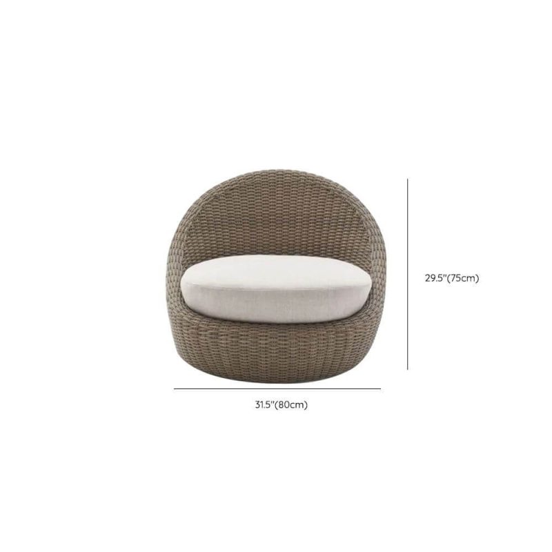 Dimension of Plastic Contemporary Sofa, UV Resistant Caramel Frame for 1 with Cushion, 1 Piece, 1-Seater Sofa